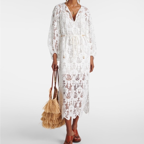 Zimmermann Dresses & Skirts - Zimmermann White Lace Coco Midi Dress